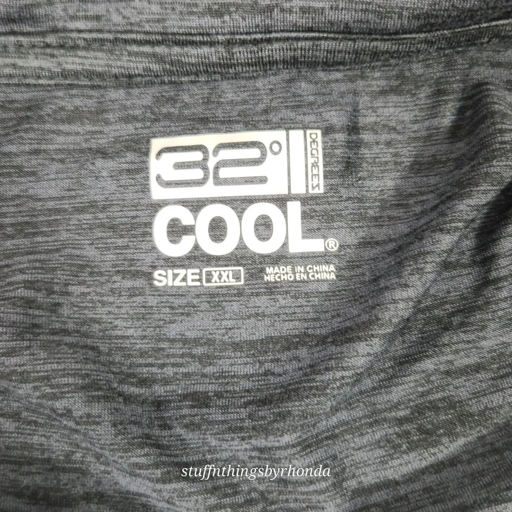32 Degrees Cool Men's Light Weight Performance Polo 2XL‎ Black Space Dye Golf